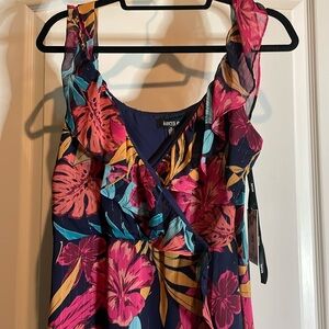 💐NWT Kensie sleeveless dress size 8 NWT P2P 19 side zipper hi/lo ruffle 🌺🌼